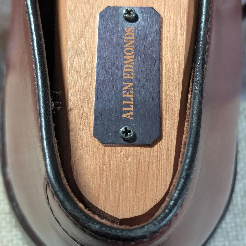 Allen Edmonds Carlyle Oxford Brown Leather Toe Dress Shoes Mens 9 E